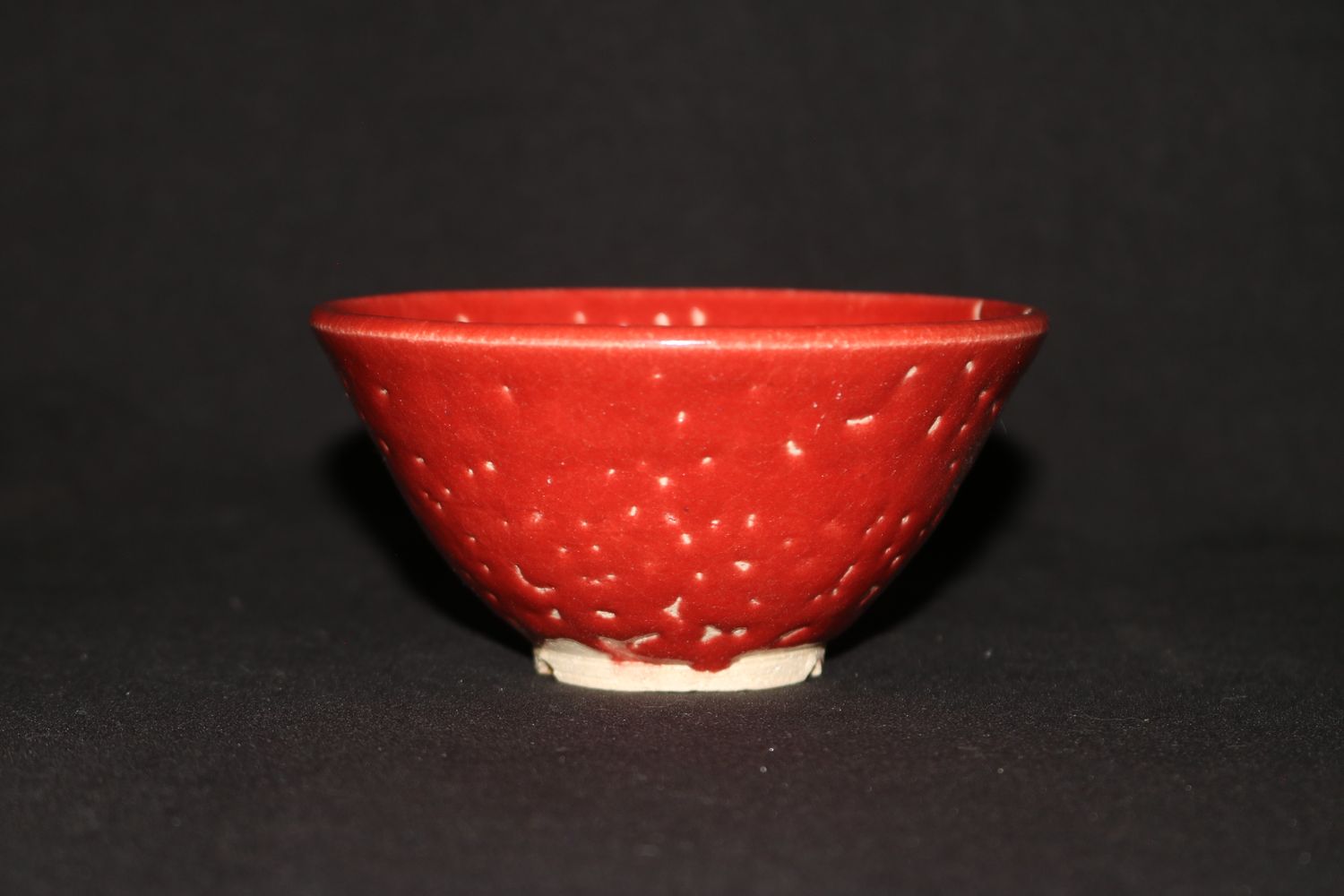 Unknown Artist.      11cm; Mame Bonsai Pot / Kusamono; Round; Red Crawling Glaze; Shipped by the EBPC (UK) - From Bryan Albright&#39;s Private Collection -