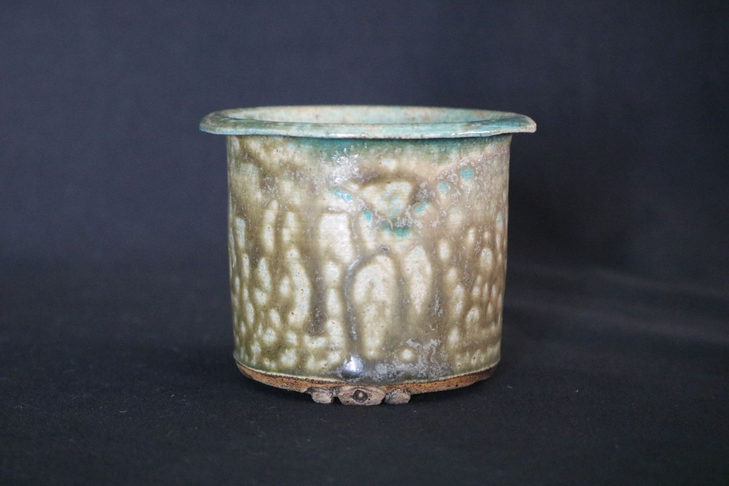 Elsebeth Bruun Ludvigsen (Denmark); 9cm Bonsai Pot; Kusamono; Porcelain; Glazed; Decorative Feet; Shipped by the EBPC (UK) - From Bryan Albright&#39;s Private Collection -