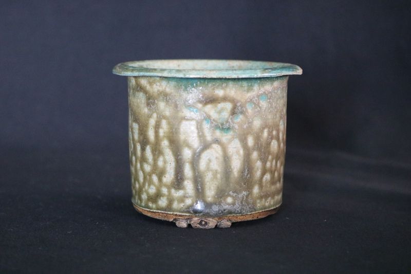 Elsebeth Bruun Ludvigsen (Denmark); 9cm Bonsai Pot; Kusamono; Porcelain; Glazed; Decorative Feet; Shipped by the EBPC (UK) - From Bryan Albright's Private Collection -