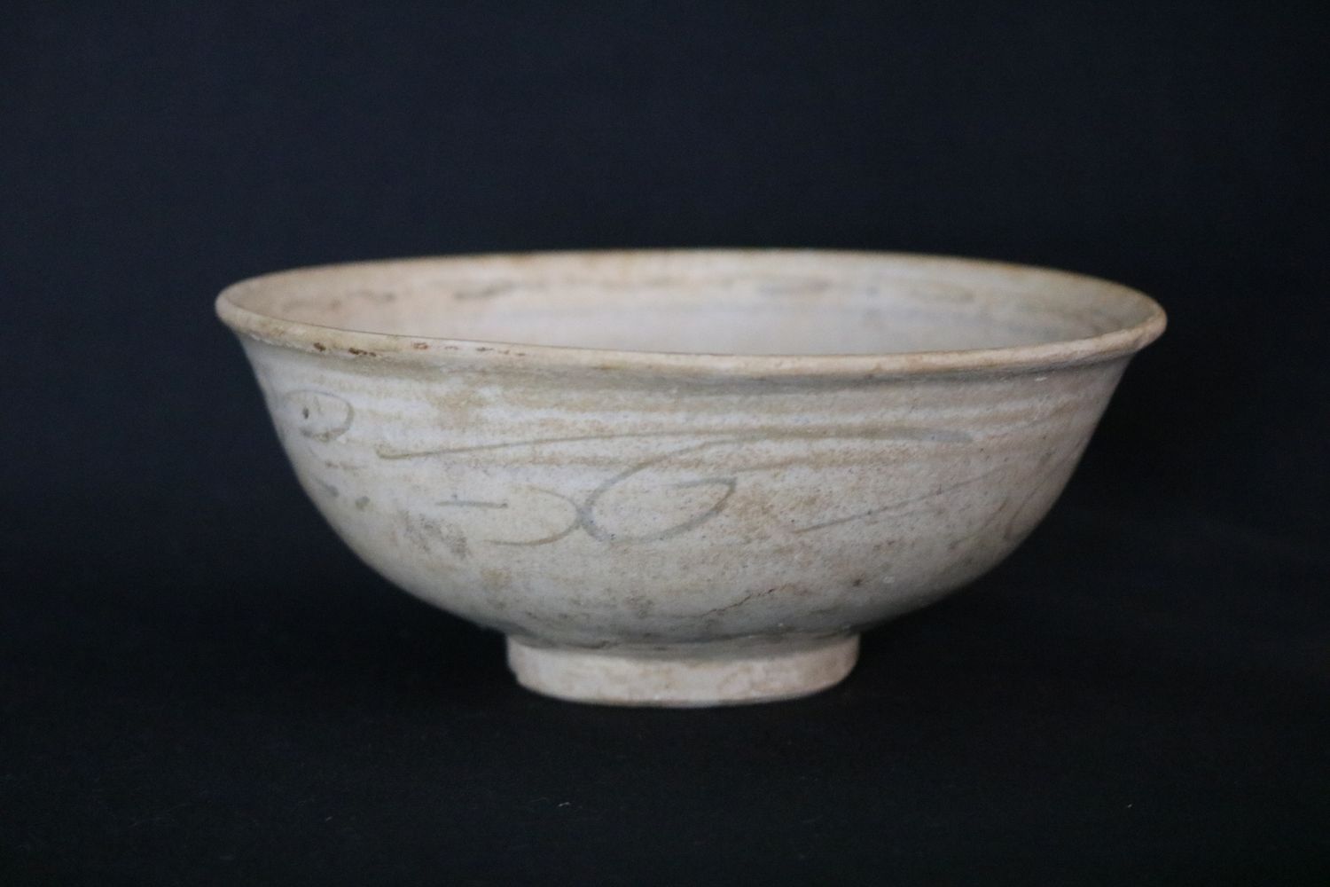 14th Century - Vietnamese - Tea Bowl; White Glaze; Painted Patterns; Shipped by the EBPC (UK) - From Bryan Albright&#39;s Private Collection -