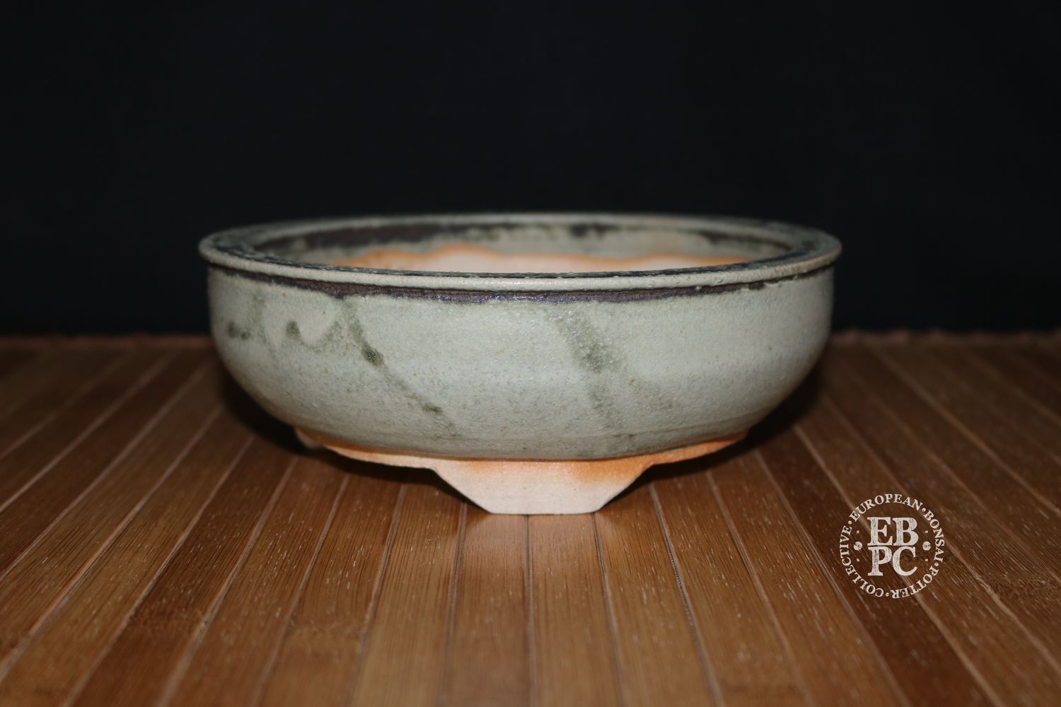 EBL Pots - 17.9cm; Porcelain; Handmade; Large Pot for this Artist; Round; Muted Green Glaze; Clean Design; EBPC Stamped   - Elsebeth Bruun Ludvigsen