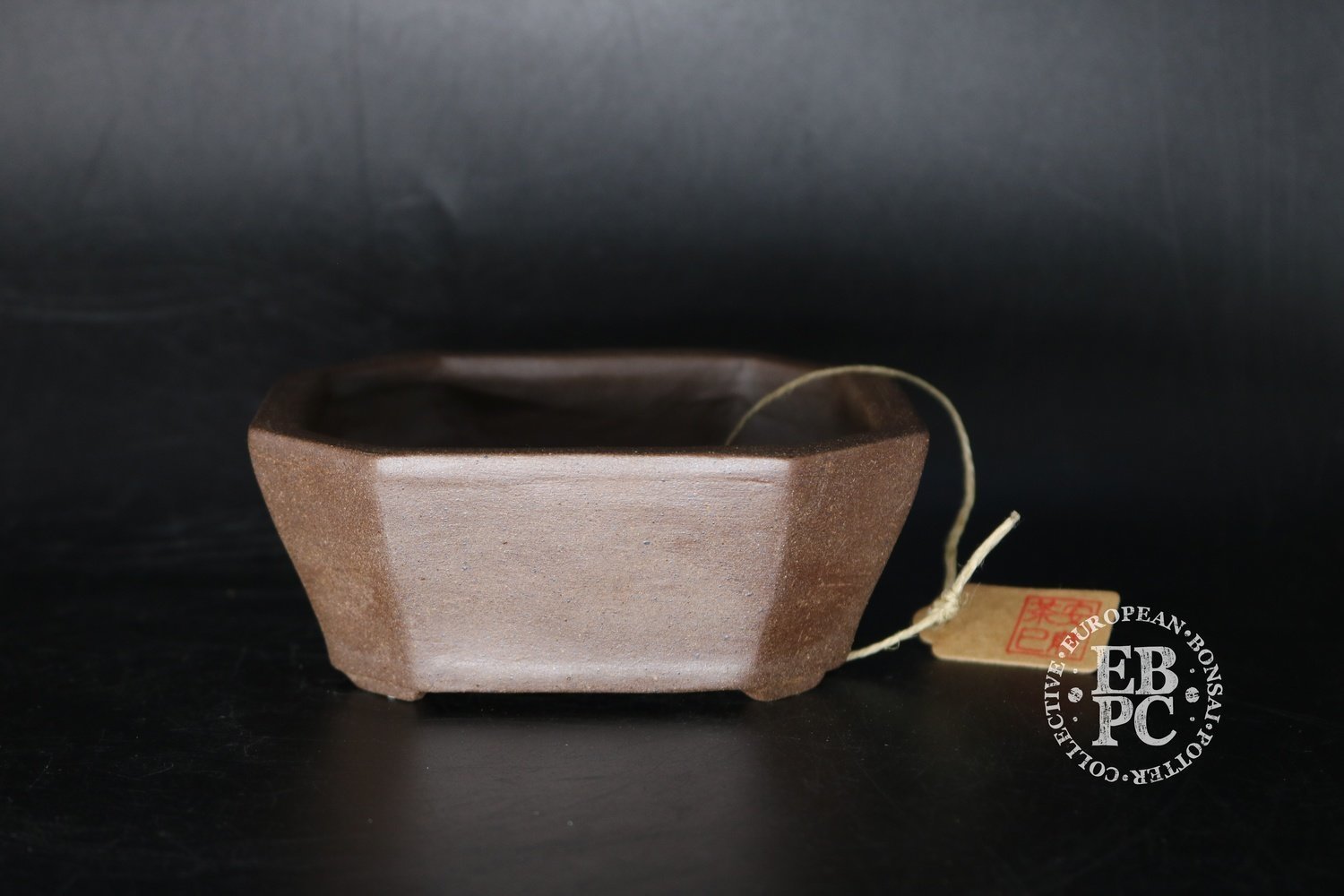 SOLD - Amdouni Bonsai Pots - 13cm; unglazed; shohin; rectangle; cut corners