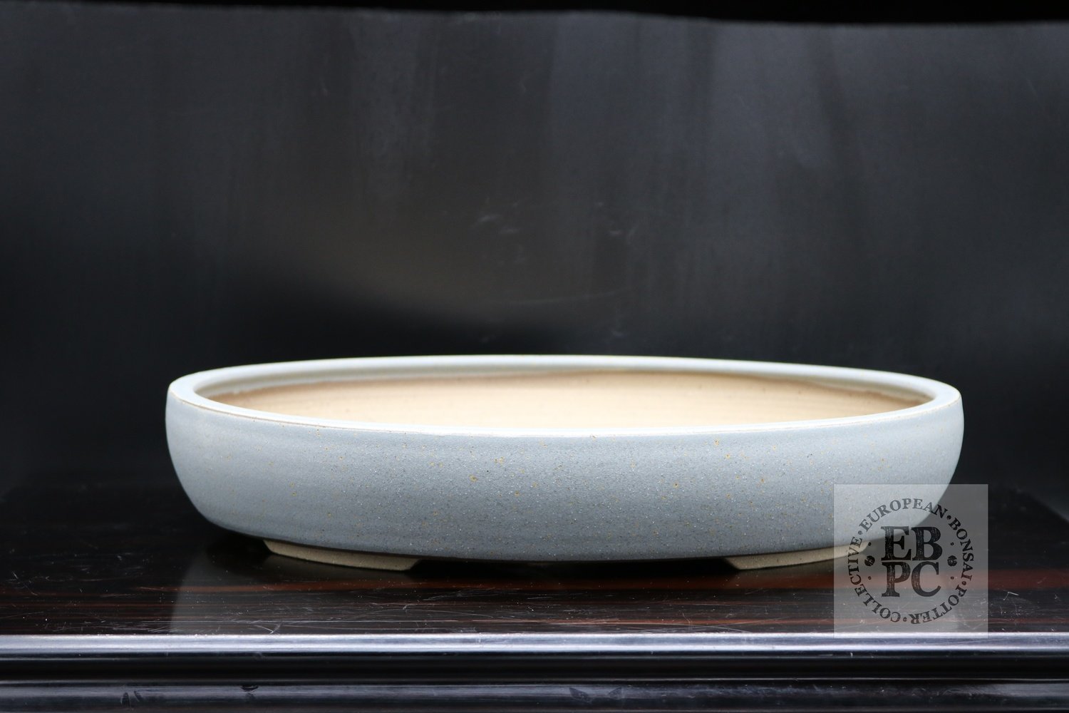 Roman Husmann - 33cm; European; glazed; oval; baby blue;