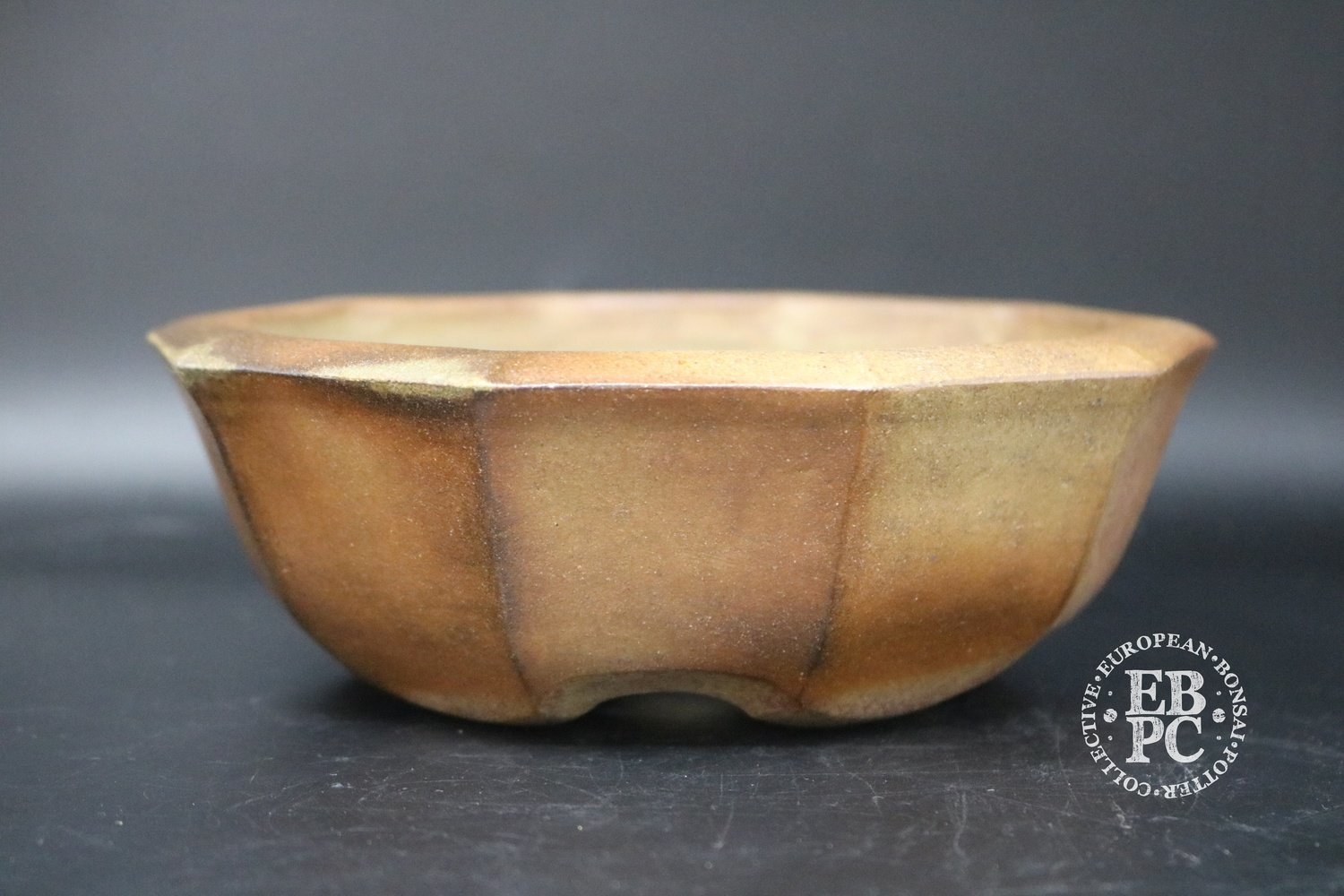 Sansai Bonsai Pots - 17.5cm, unglazed, 10 sided, &#39;round&#39;, semi cascade, Tom Benda