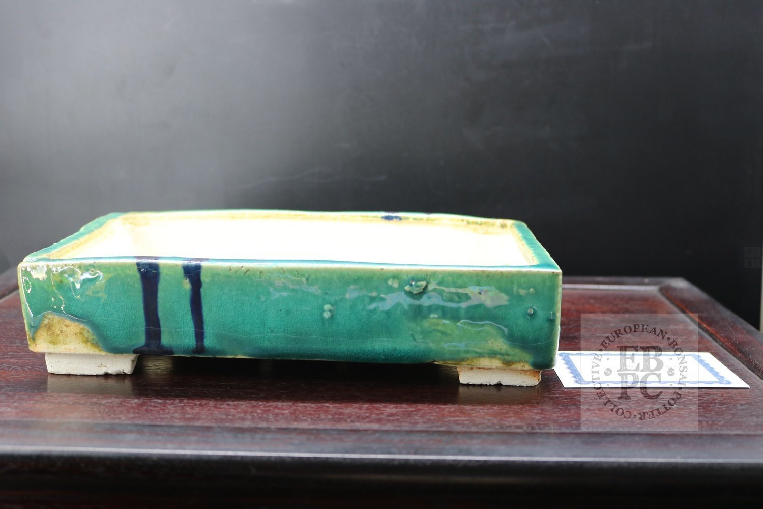 SOLD Holvila - 24.5cm; European; glazed; rectangle; turquoise; green; blue