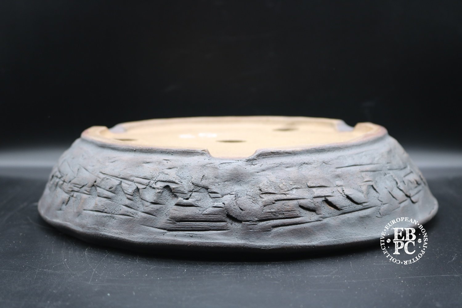SOLD - Walsall Studio Ceramics - 30.6cm; unglazed; round; nanban; brown, aged finish
