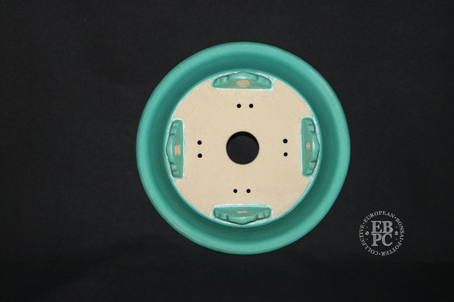 Ian Baillie - 22.3cm; Round; Flared Design; Superb Glaze; Light Green / Turquoise; Scroll Feet; Basal Band.      Made by Ian Baillie of Scotland.