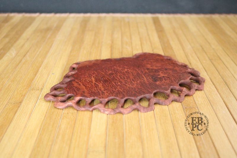 Ikigai Bonsai Stands - Jitta &amp; Netaku Fusion  / Bonsai Display Plate &amp; Root Stand / 21cm; Handcrafted; Brown Mallee ( Australian Eucalyptus) ; Refined Finish; Marked 'Ikigai'