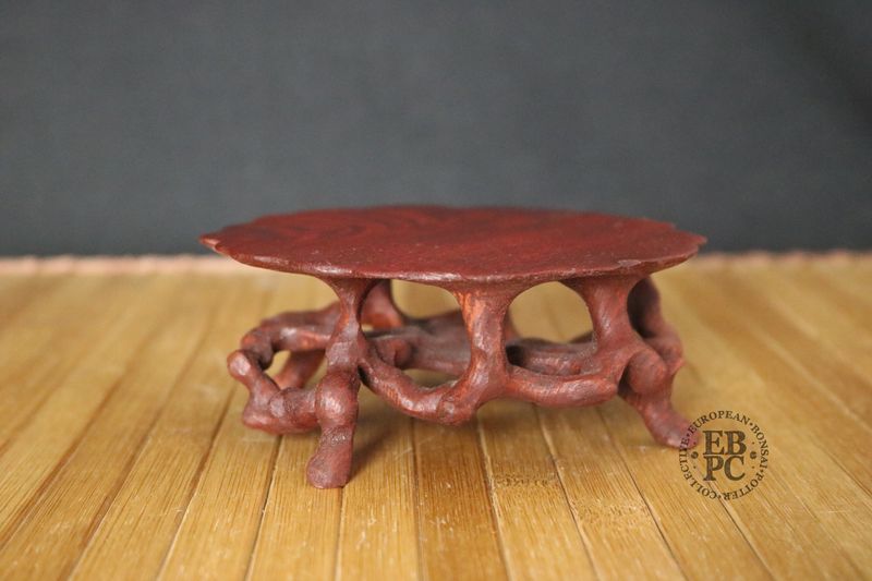 Ikigai Bonsai Stands - Ne Taku / Root Stand; 12.8cm; Handcrafted Display Stand; Elm Wood; Refined Finish; Marked 'Ikigai'