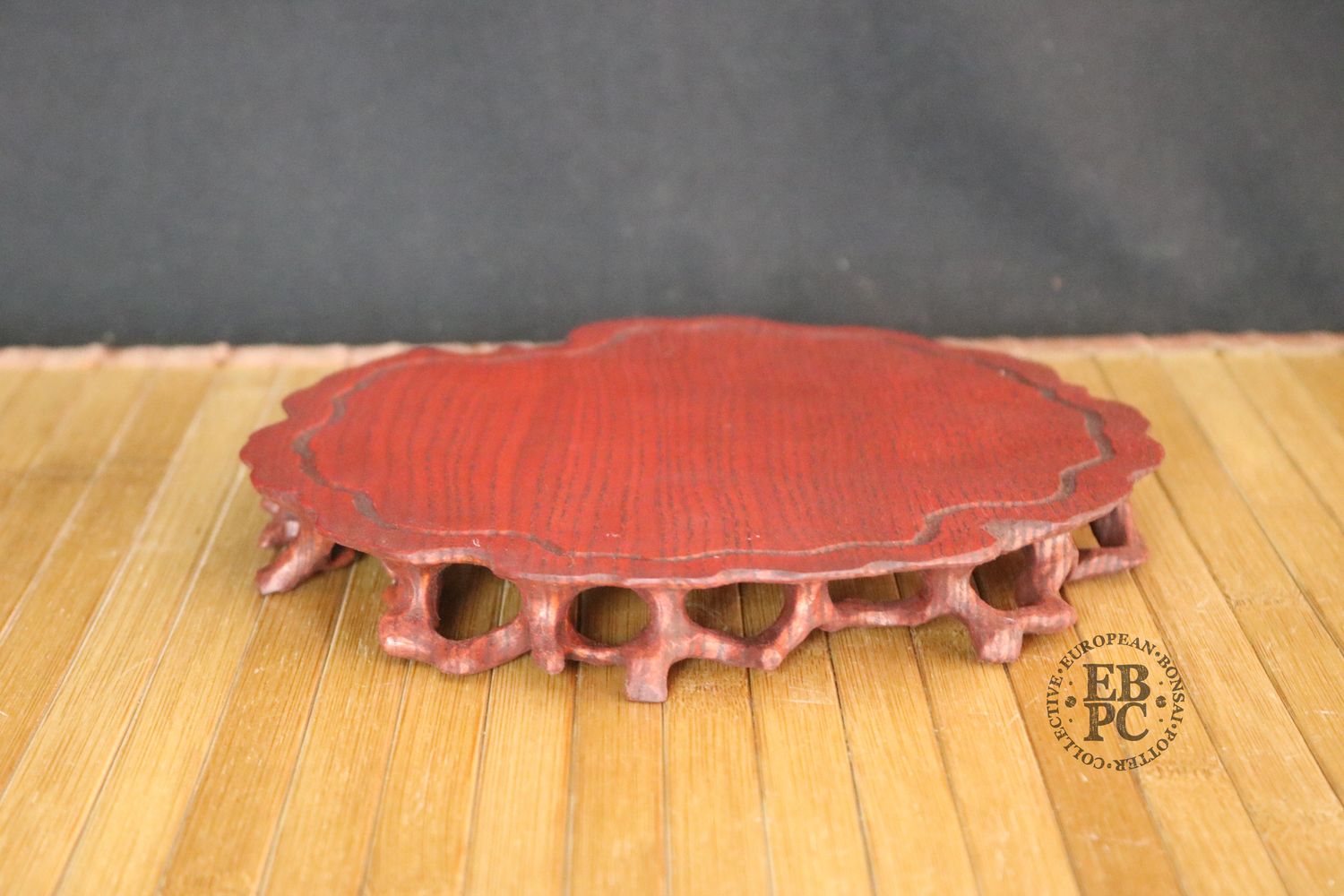 Ikigai Bonsai Stands - Ne Taku / Root Stand; 20.2cm; Handcrafted Display Stand; Elm Wood; Refined Finish; Marked 'Ikigai'