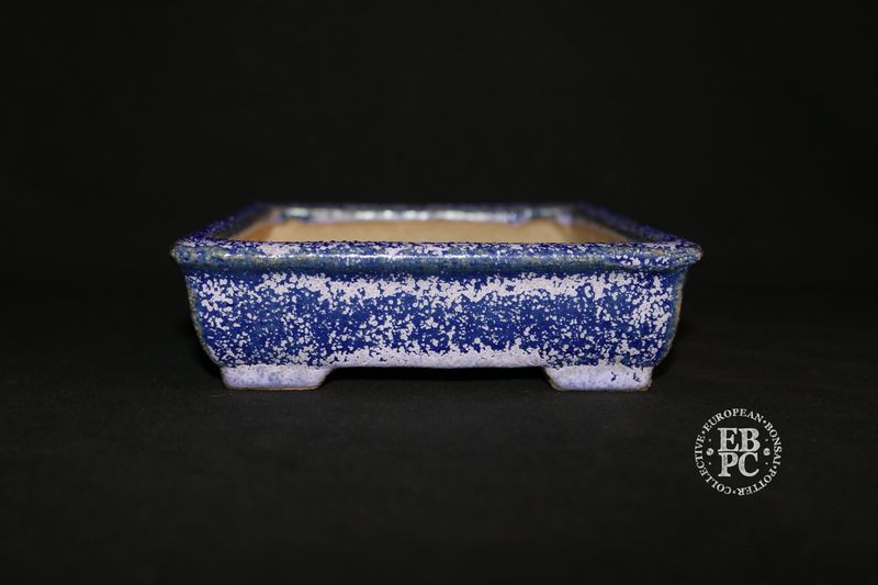 Guerao Bonsai Pots; 19.5cm; Glazed; Rectangle: Purple; Crystalline Glaze; Guerao Pot.