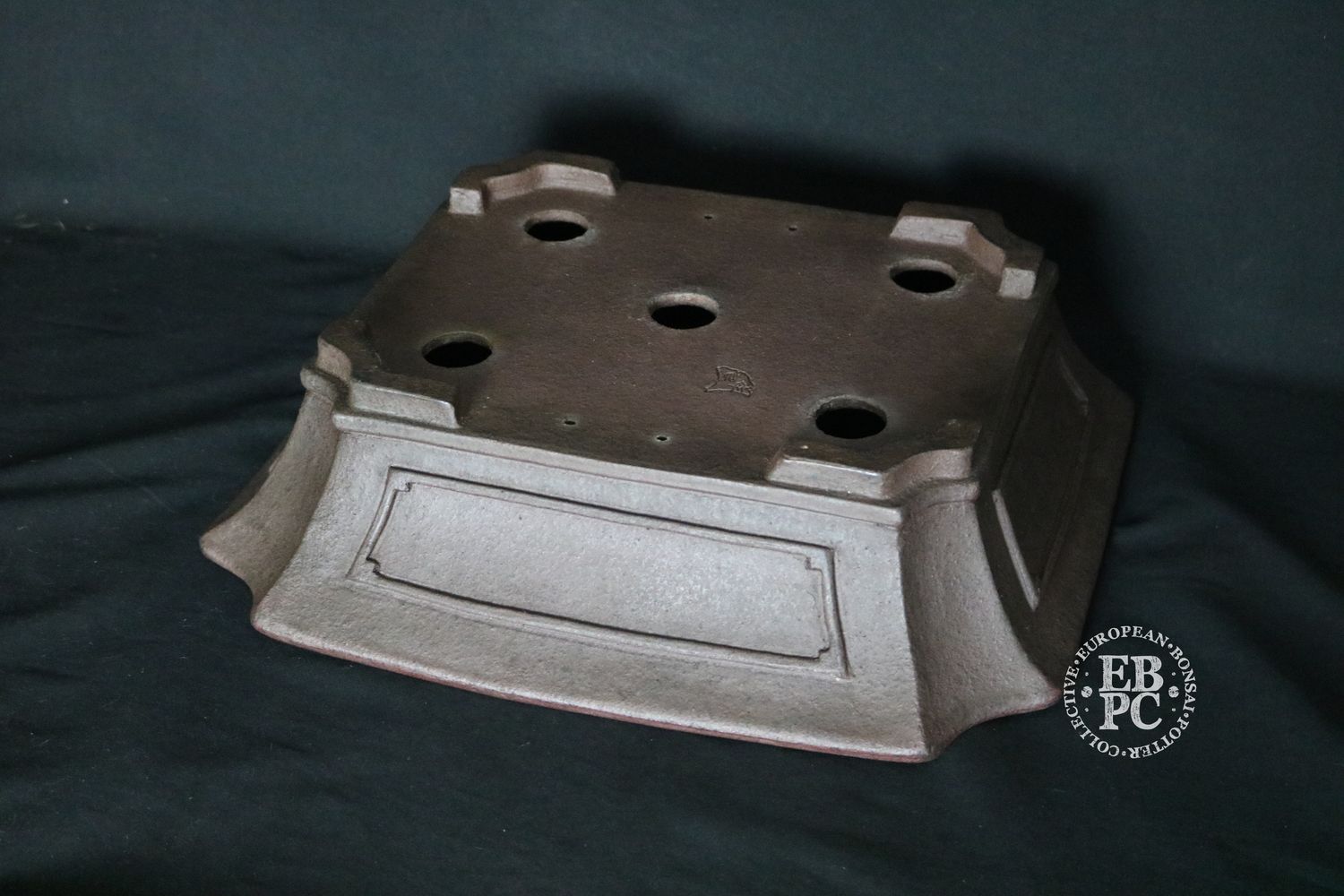 Senshu; Japan.  39.2cm; Rectangle; Unglazed; Panels in Relief; Stamped By Artist;