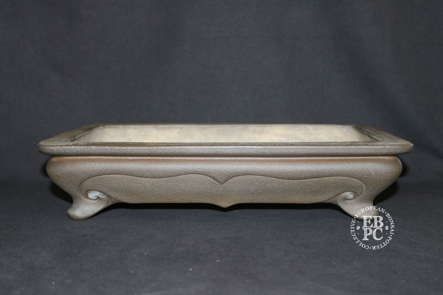 Yamaaki, Tokoname, Japan.       38.6cm; Rectangle; Handmade; Unglazed; Antique Chinese Design; Refined Finish: Stamped by the artist.
