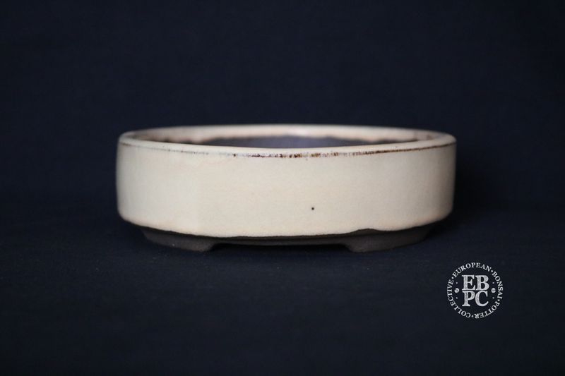 Wabi Sabi Studio - 21.3cm; Glazed; Oval; 'Aged Cream' Glaze; Contrasting Clay; EBPC Stamped. (Shipped from the UK)