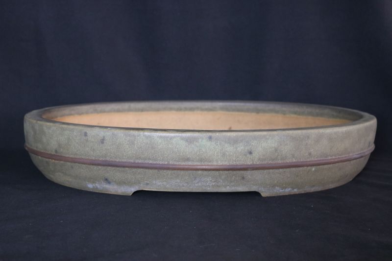 Derek Aspinal - England.  52.5cm; Banded Oval; Deeper Design; Glazed; Stamped; Older Pre-Loved Pot; Excellent Collector Piece;