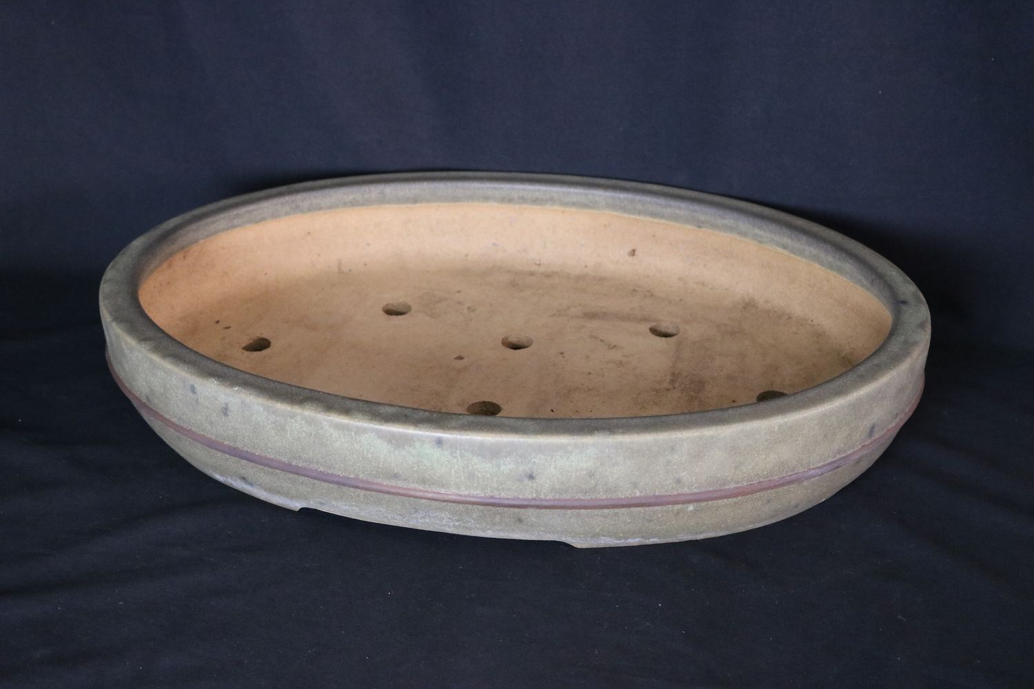 Derek Aspinal - England.  52.5cm; Banded Oval; Deeper Design; Glazed; Stamped; Older Pre-Loved Pot; Excellent Collector Piece;