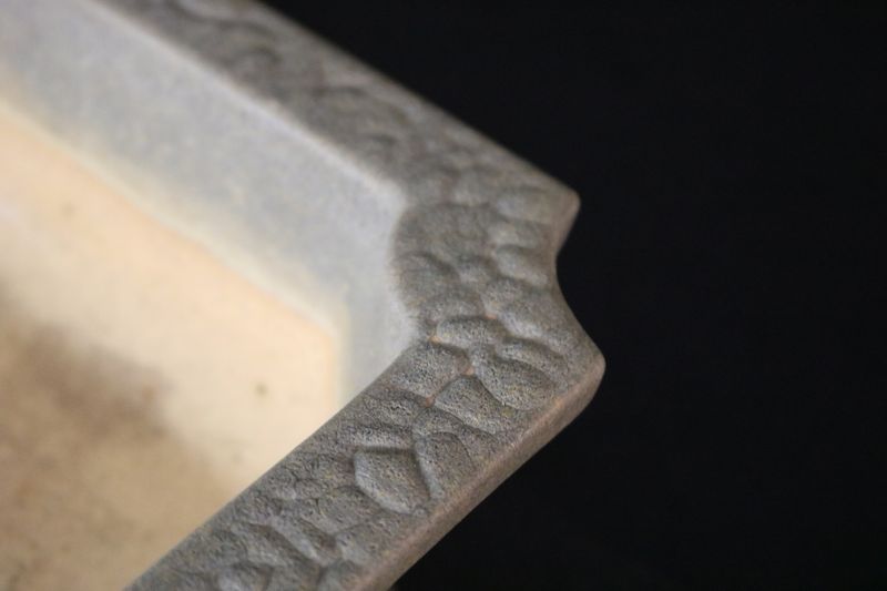 Derek Aspinal - England. 40.7cm; Rectangle; Traditional Design; Glazed; Stamped; Older Pre-Loved Pot; Minor Repair - Price Reflected; Excellent Collector Piece.