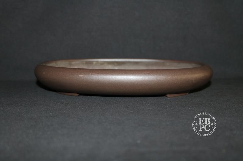 SEIKA -EN, Tokoname. 25.8cm; Antique; Dark Smooth Clay; Unglazed; Oval; Burnished Finish; * From a Private 70's Collection * SEIKA -EN, Tokoname. 25.8cm; Antique; Dark Smooth Clay; Unglazed; Oval; Burnished Finish; * From a Private 70's Collection *
