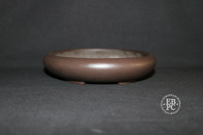 SEIKA -EN, Tokoname. 25.8cm; Antique; Dark Smooth Clay; Unglazed; Oval; Burnished Finish; * From a Private 70's Collection *