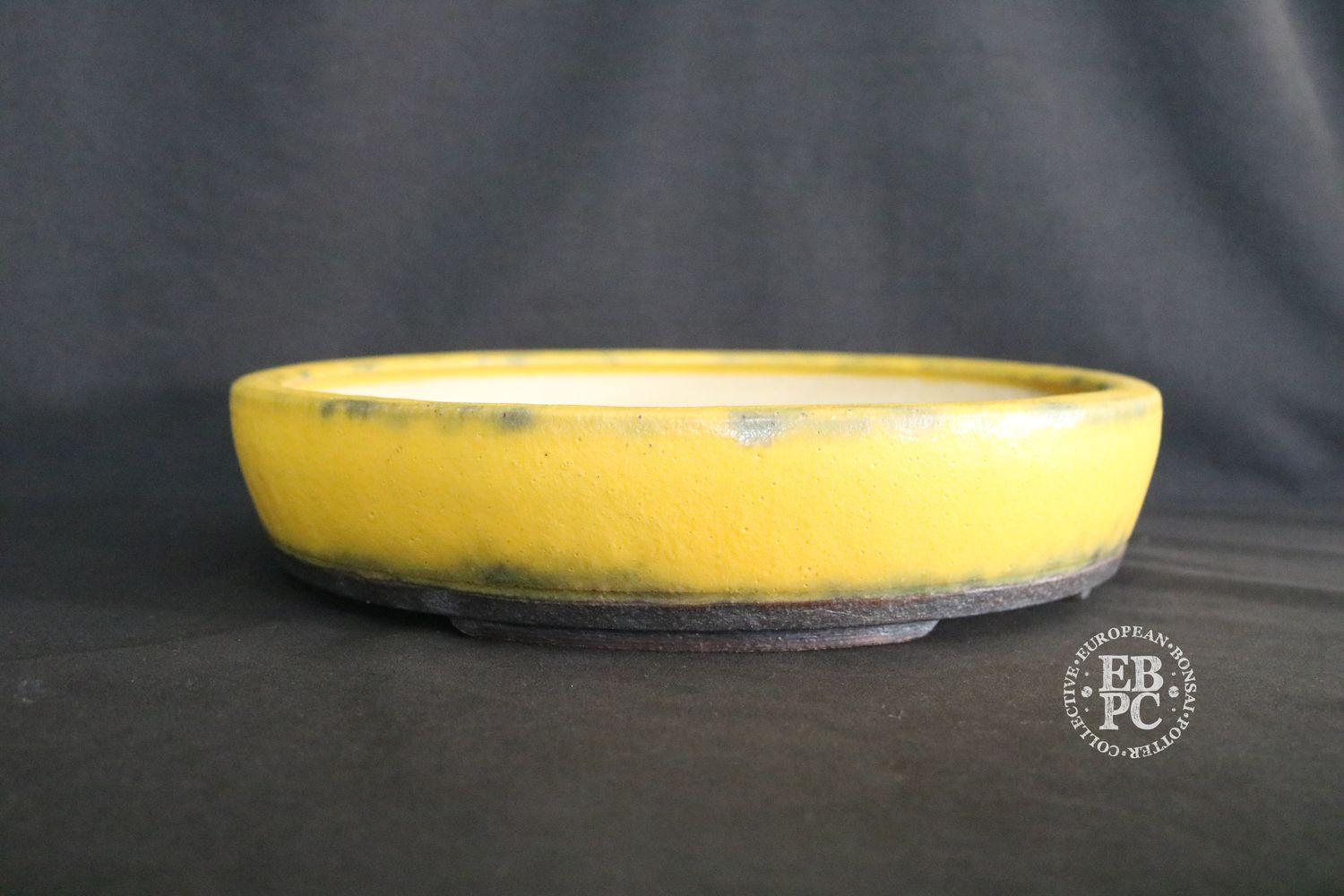 Ian Baillie - 32cm; Round; Superb Lemon Glaze; Recessed Feet; Yellow;  Made by Ian Baillie of Scotland