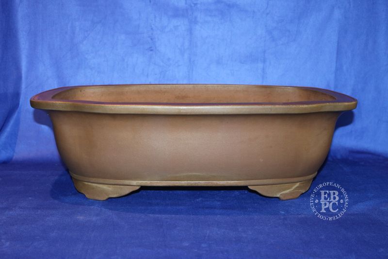 GYOUZAN, Tokoname. XXL 63cm; Mokko; Unglazed; Raised Lip Detail; Stepped Feet; Excellent Form & Finish. Leading Deceased Artist; Stamped.