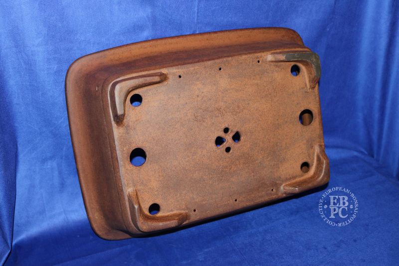 GYOUZAN, Tokoname. 60cm; Rectangle; Unglazed; Recessed Feet; Excellent Form & Finish; Leading Deceased Artist; External 'Show-Stamp'; Hand-signed GYOUZAN, Tokoname. 60cm; Rectangle; Unglazed; Recessed Feet; Excellent Form & Finish; Leading Deceased Artist; External 'Show-Stamp'; Hand-signed