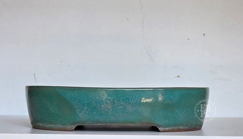 Kakuzan - Tokoname, Japan. (Master). 47cm; Oval; Crystalline Glaze; Greens & Turquoise; Integrated Feet. * EBPC-Client DIRECT: Shipped from Italy. Kakuzan - Tokoname, Japan. (Master). 47cm; Oval; Crystalline Glaze; Greens & Turquoise; Integrated Feet. * EBPC-Client DIRECT: Shipped from Italy.