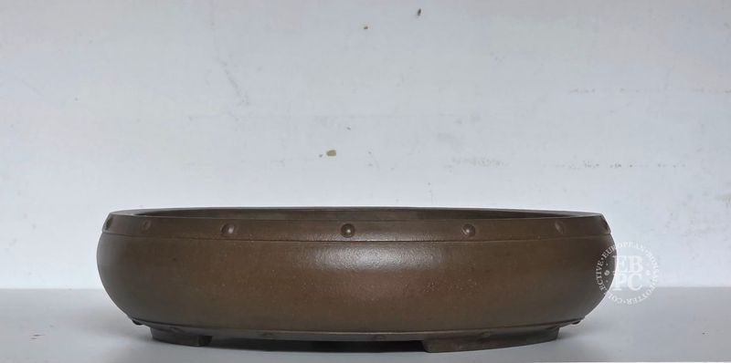 Touinken, Yixing, China.   37cm; Round; Unglazed;  Drum Style; Rivets  * EBPC-Client DIRECT: Shipped from Italy.