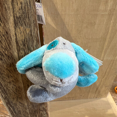 Billy Hondje Turkoise Pluche Clip 7 cm