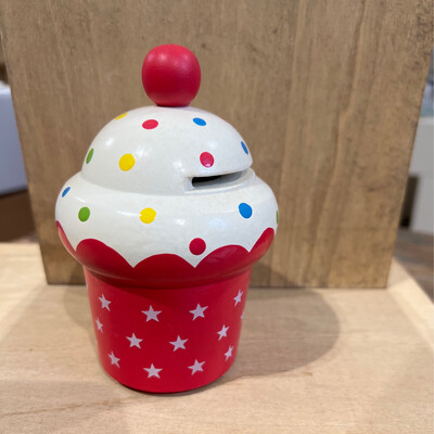 Cupcake Rood Spaarpot 12 Cm