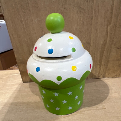 Cupcake Groen Spaarpot 12 cm