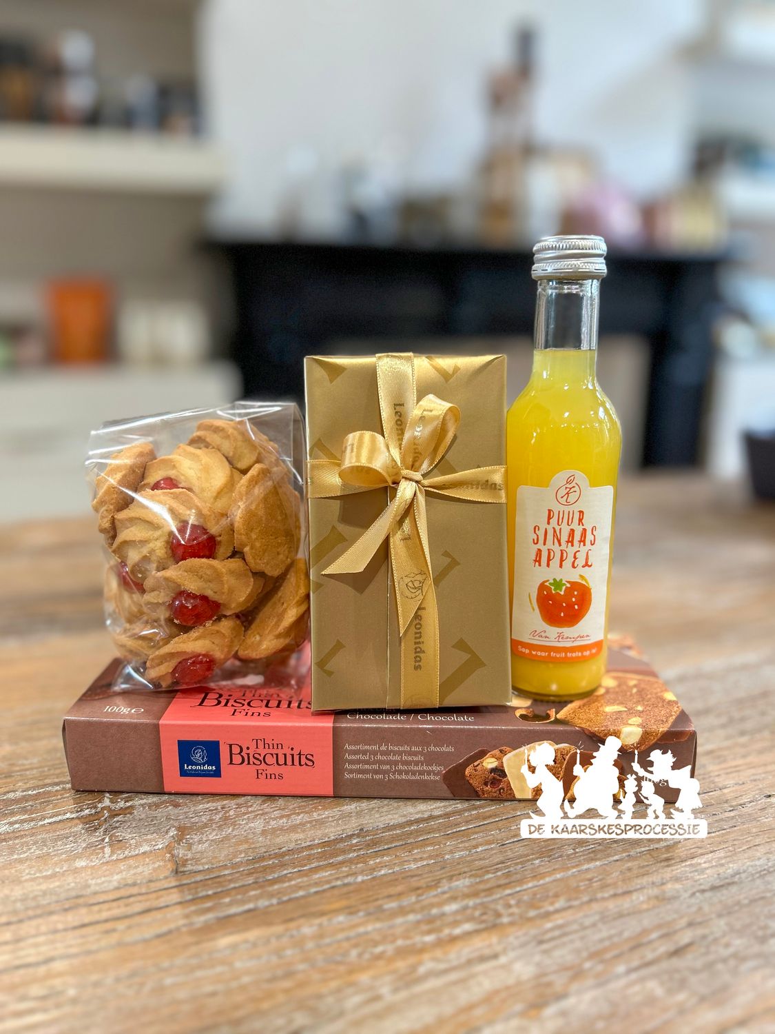 Geschenkpakket op Leonidas koekjes