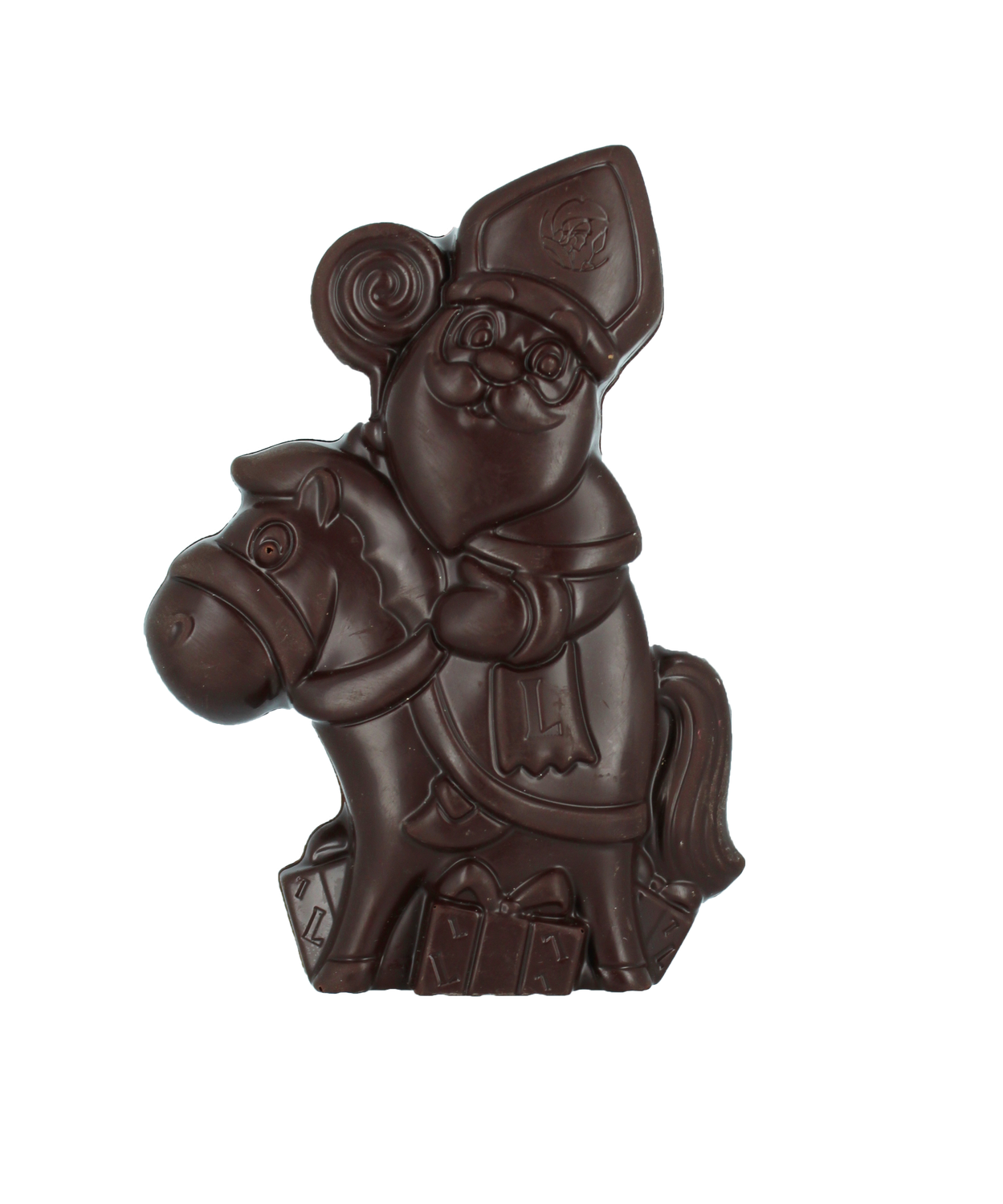 Sint op paard fondant chocolade 130 gram - 14 cm