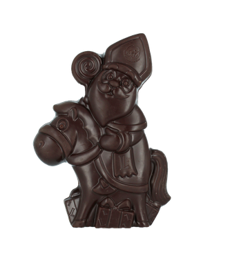 Sint op paard fondant chocolade 130 gram - 14 cm