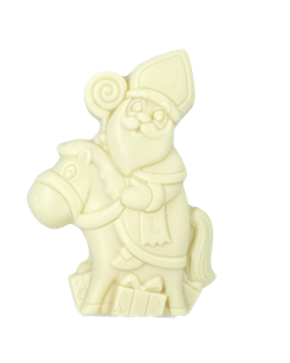 Sint op paard witte chocolade 130 gram - 14 cm