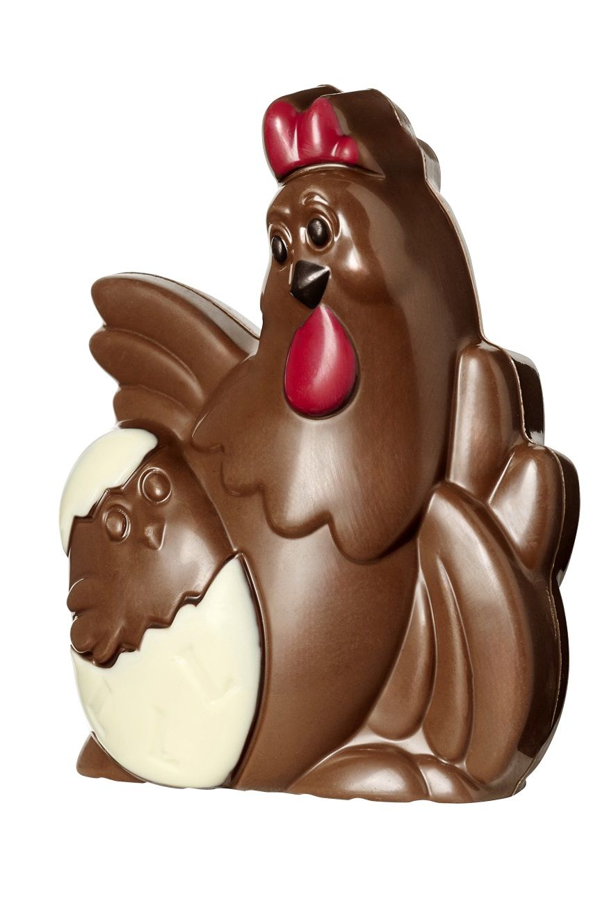 Kip met kuiken meerkleurig 100 gr. melk