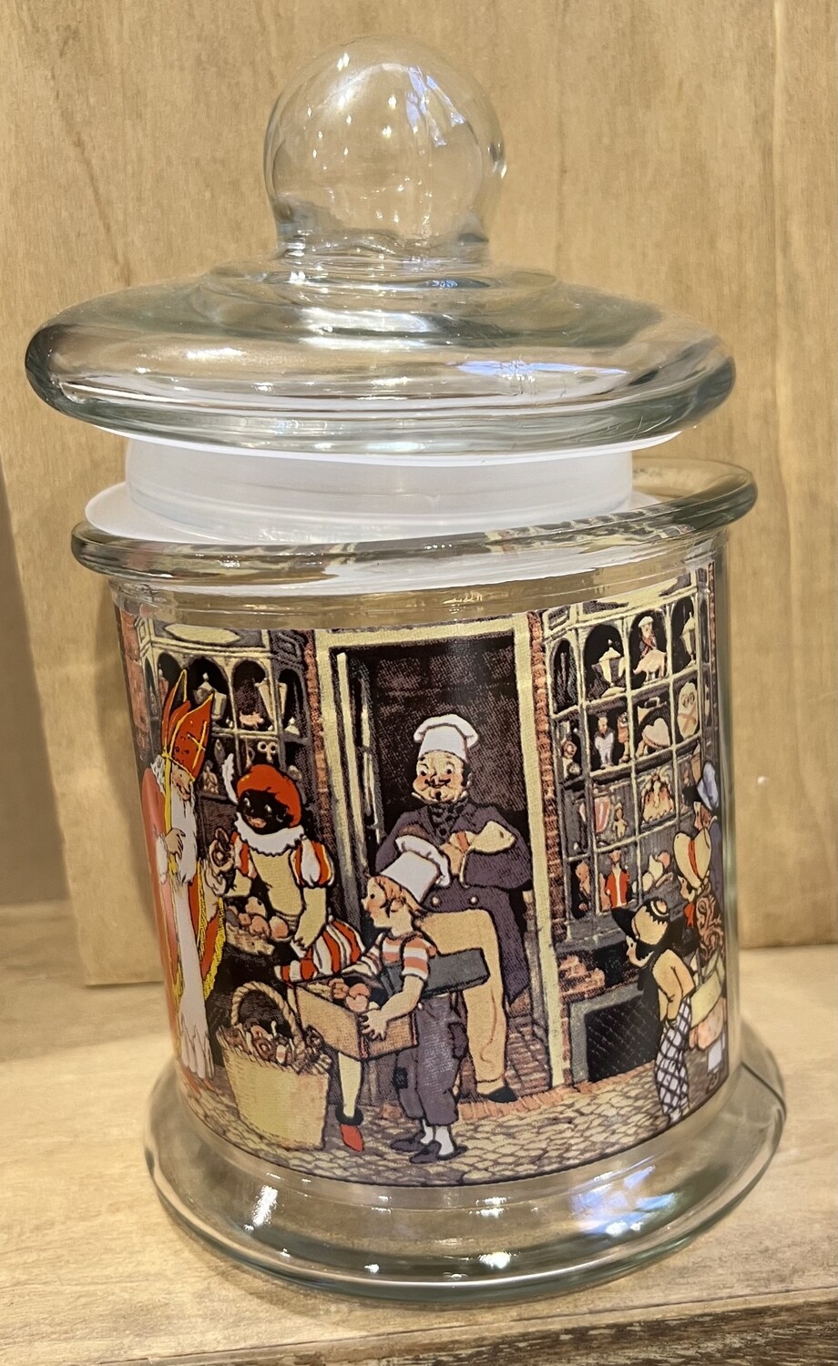 Glazen voorraadpot Sint