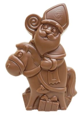 Sint op paard melk chocolade 130 gram - 14 cm Sint op paard melk chocolade 130 gram - 14 cm
