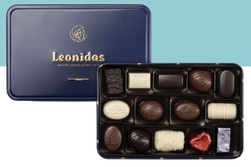 Blikken doos 14 pralines