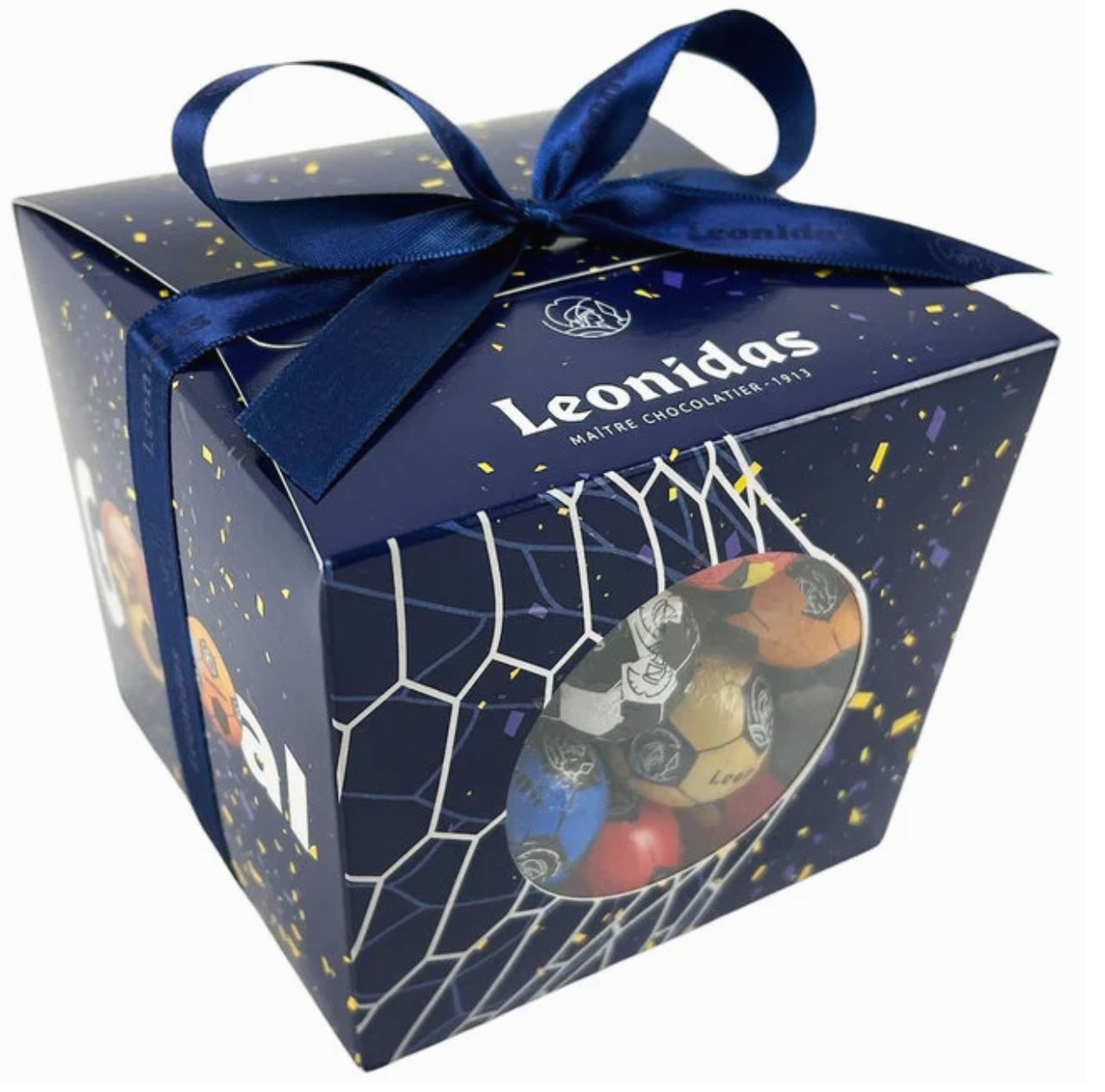 Supporter box met 680 gram Leonidas balletjes
