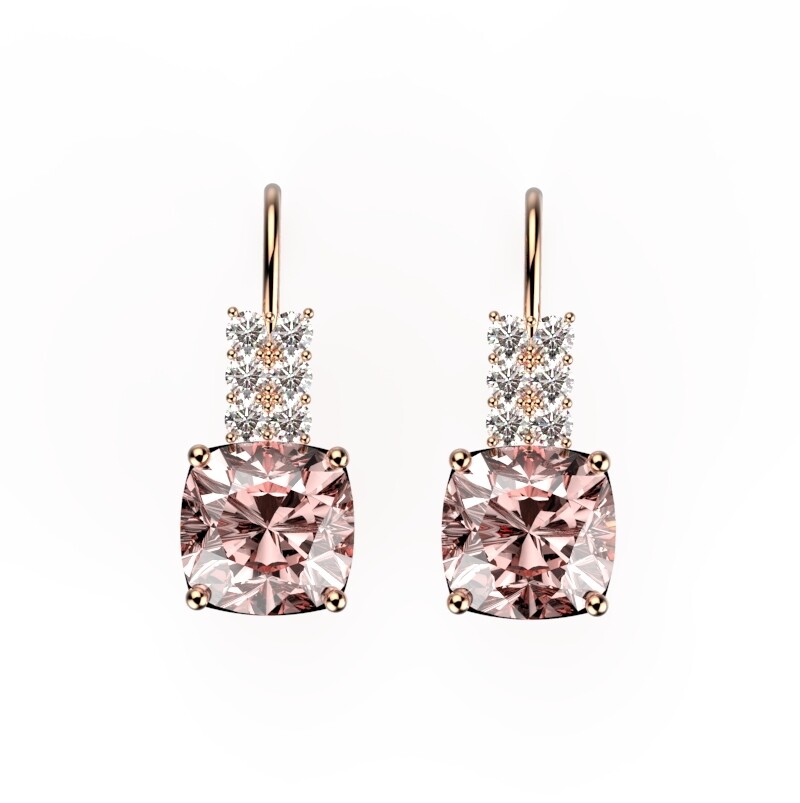 Morganite and diamond earrings Morganite and diamond earrings