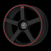 Motegi MR116 Matte Black W/ Red Stripe