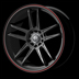 Motegi MR117 Matte Black W/ Red Stripe