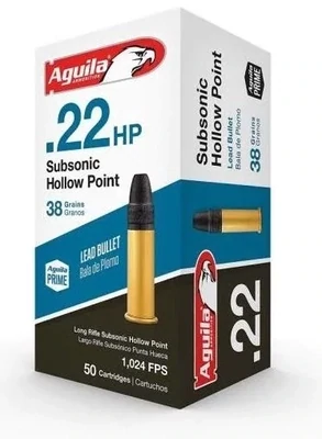 Aguila .22HP Subsonic Hollow Point 38 Gr