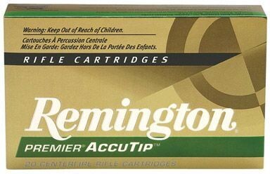 Remington Premier Accutip Rifle Ammunition 17 Remington, Accutip-V, 20 GR, 4250 fps, 20 Rd