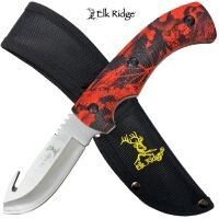 Elk Ridge Gut Hook Skinner Knife -Red Camo