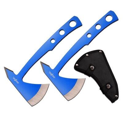 Perfect Point Blue Throwing Axes 2 Pack