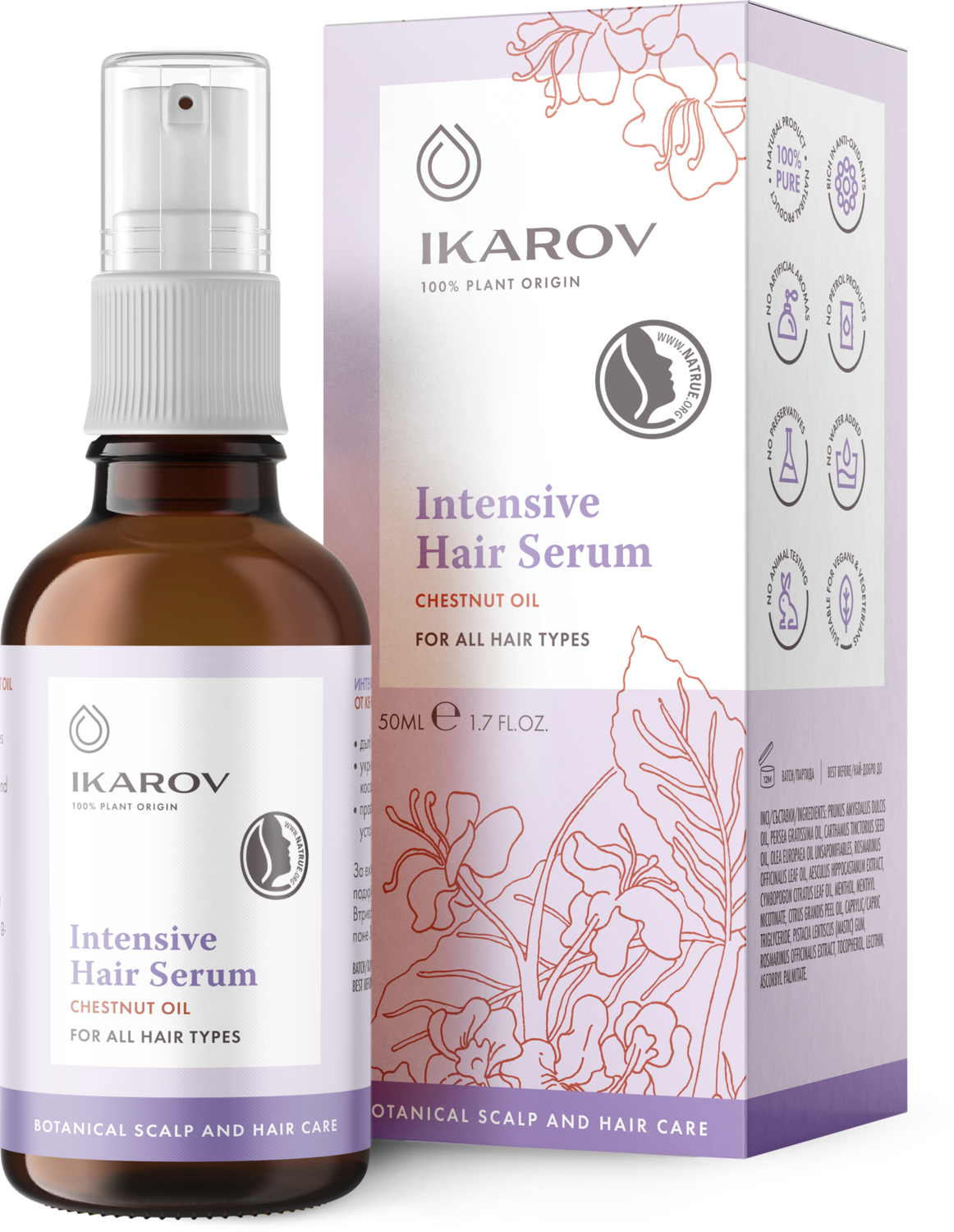 Serumas plaukams &quot;IKAROV&quot; su kaštonų aliejumi - 50ml