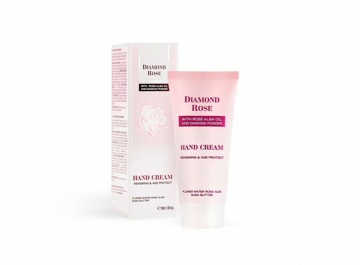 Regeneruojantis rankų kremas &quot;Diamond Rose&quot; su rožių aliejumi ir deimantų pudra - 50ml
