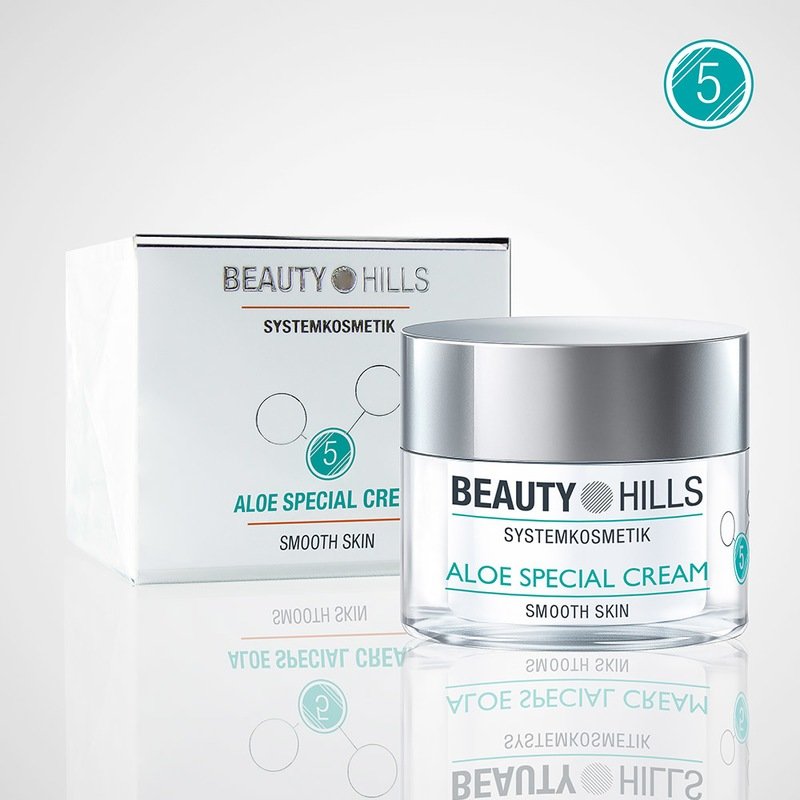 Aloe Vera specialus kremas sausai, dehidratuotai, pleiskanojančiai odai, "Beauty Hills" - 50 ml.